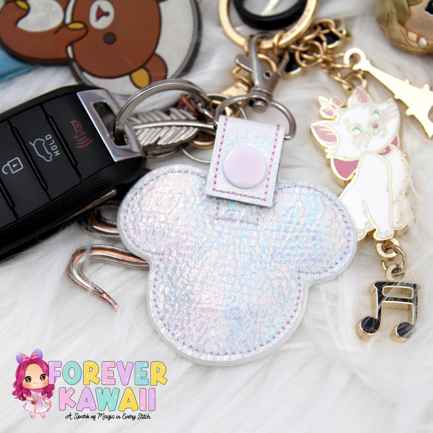 Mouse Head Grocery Cart Quarter Holder Keychain – Quarter Keeper for Shopping Cart – Reusable Coin Holder – Never Forget Your Quarter Again!
