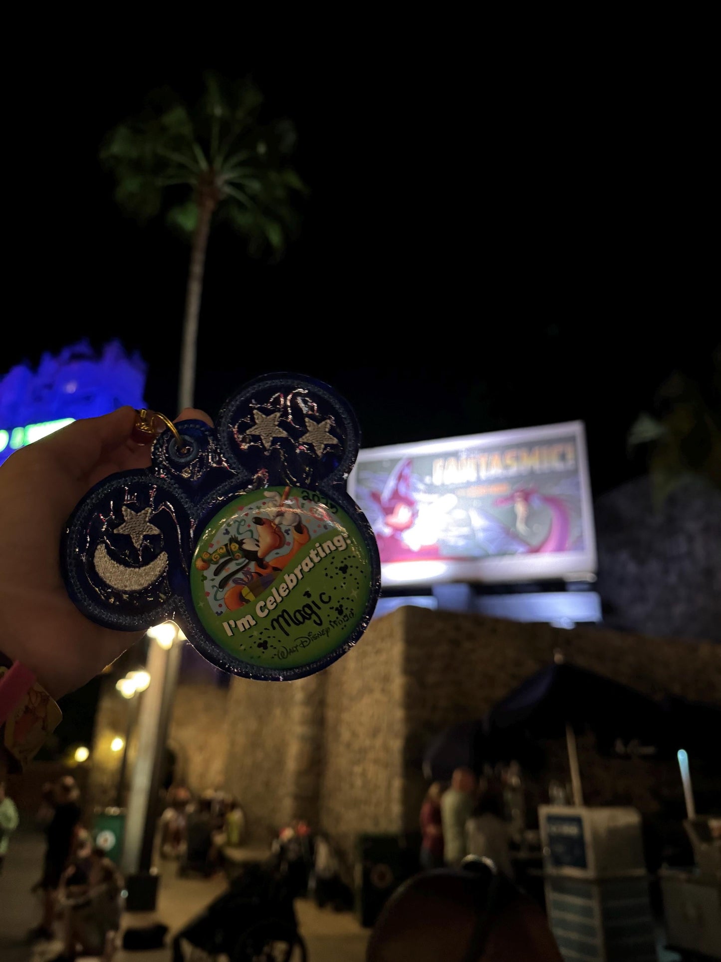 Sorcerer Mouse Button Holder – 3” Celebration Button Backer – Keychain & Badge Clip – Park Button Accessory – Backpack Charm - Park Bag