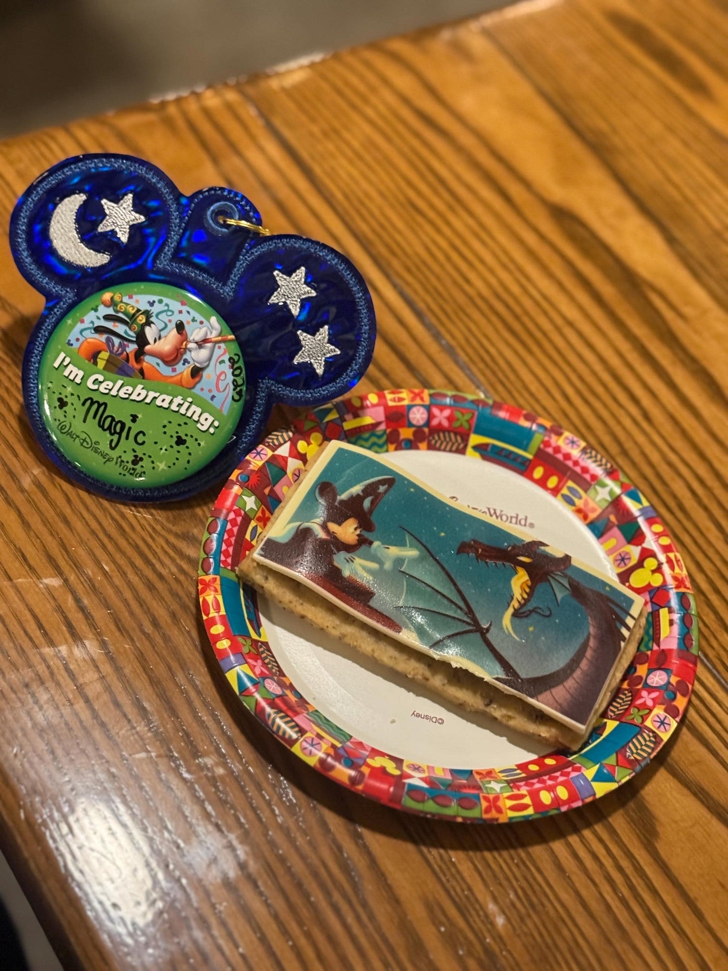 Sorcerer Mouse Button Holder – 3” Celebration Button Backer – Keychain & Badge Clip – Park Button Accessory – Backpack Charm - Park Bag