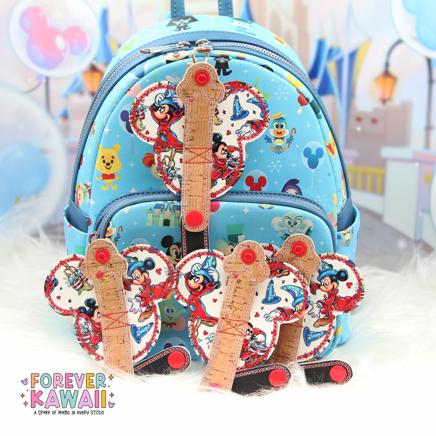 Sorcerer Magic Ear Holder Keychain – Embroidered Park Ears Accessory for Bags & Backpacks