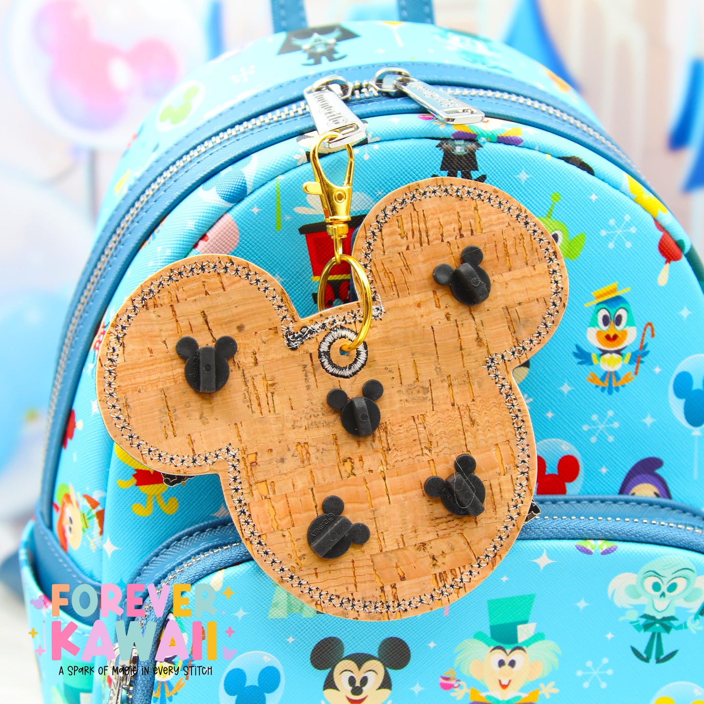 Black Gloss Disney Pin Trading Keychain | Choose 3 Pin Holder or 5 Pin Holder | Park Trading Bag Charm & Display Accessory