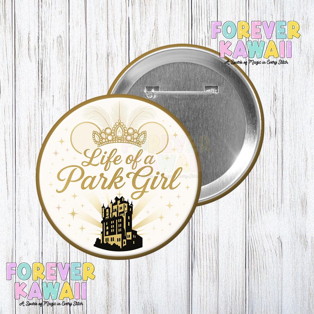 Life of a Park Girl Celebration Button – T.Swift Design – Hollywood Tower Edition – Glam Park Day Pinback Button - Disney Celebration Button