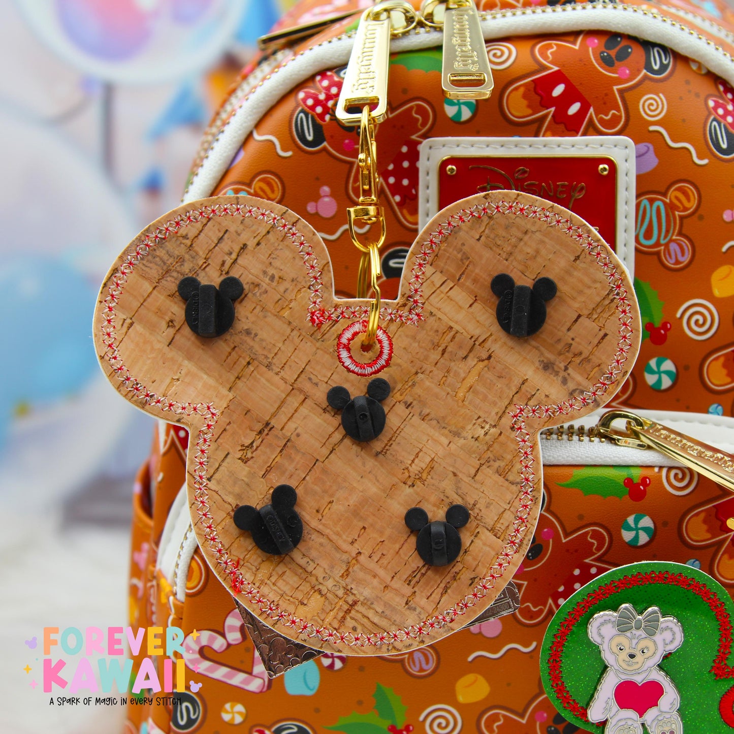 Christmas Pin Trading Keychain | Choose 3 or 5 Pin Holder | Green or Red Glitter Park Bag Charm | Holiday Disney Pin Collector Gift