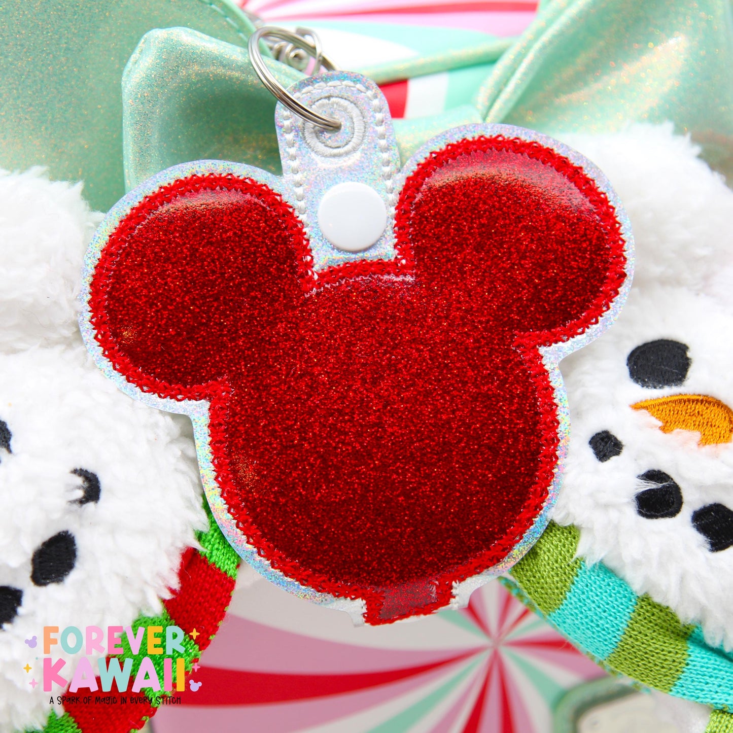 Red Glitter Balloon Mouse Ears Holder β Sparkle Vinyl | Park Ears Holder | Secure Ears, Hat, or Sunglasses | Holiday Disney Christmas Gift