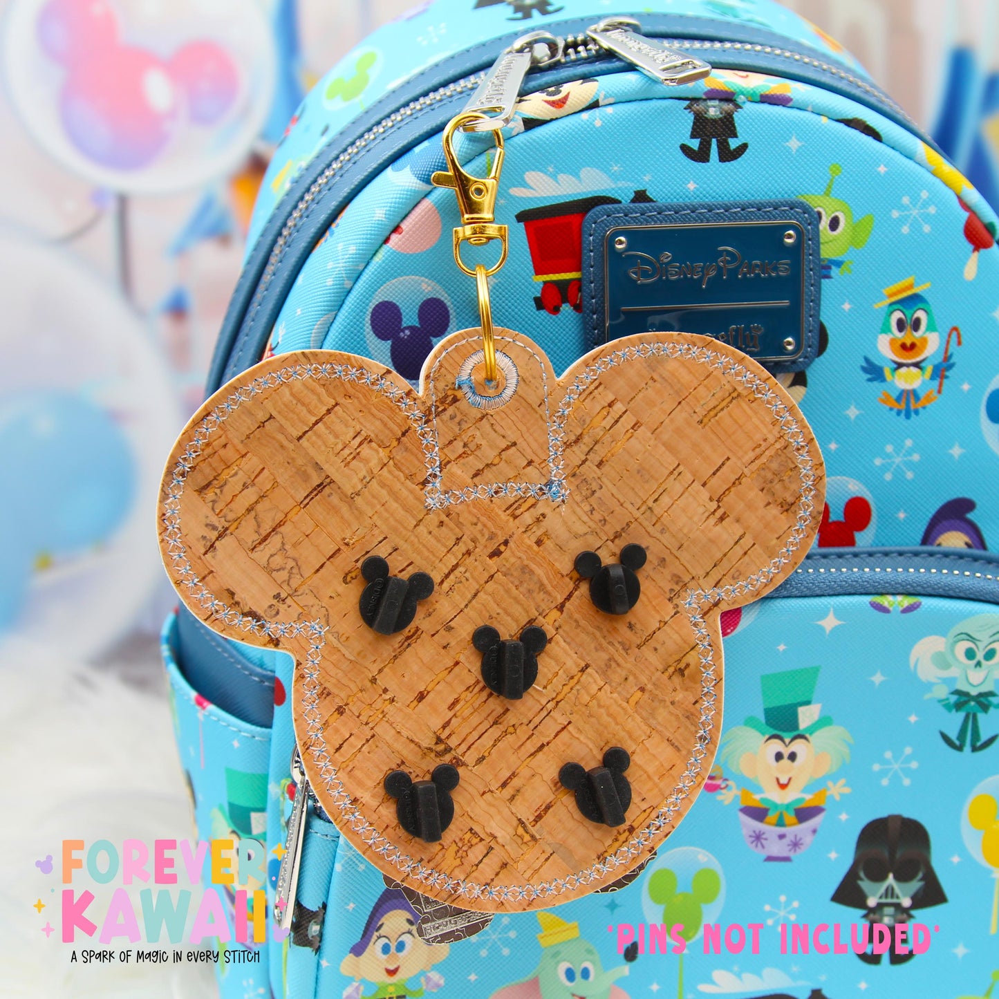 Magical Apprentice Pin Trading Keychain β Kawaii Disney Bag Charm, Park Magic Vinyl Pin Holder, Handmade Mouse Keychain