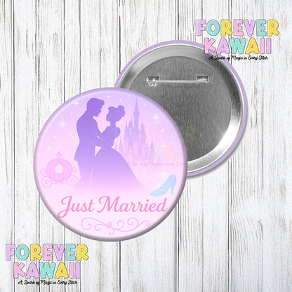 Just Married Princesss Celebration Pinback Button