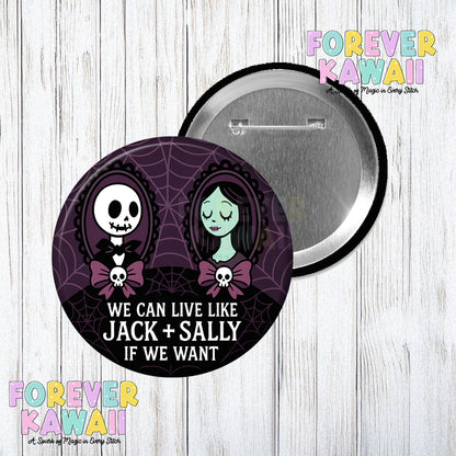 Jack and Sally - Blink Quote - Celebration Pinback Button