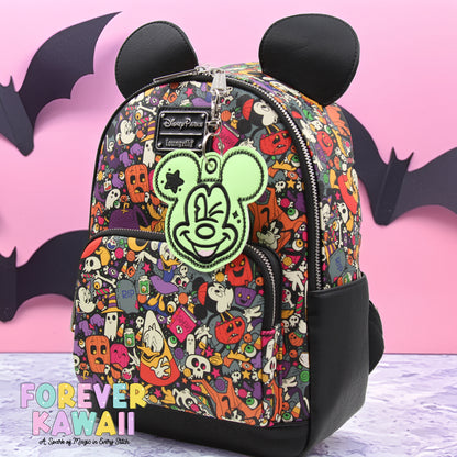 Glow In The Dark Winking Star Mouse Bag Charm – Halloween Vinyl Keychain in Green Glow