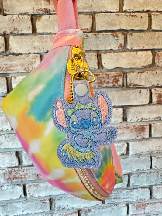 Hula Blue Alien Snap Tab Keychai