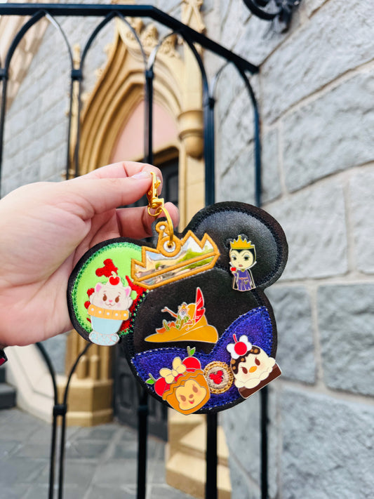 Regal Darkness Pin Keychain | 5-Hole Enamel Pin Display | Sparkly Villain-Inspired Holder
