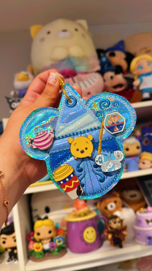 Magic Blue Fairy Pin Trading Keychain | 5 Hole Enamel Pin Holder | Pin Display Keychain