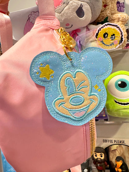 Blue Holographic Winking Bag Charm Keychain
