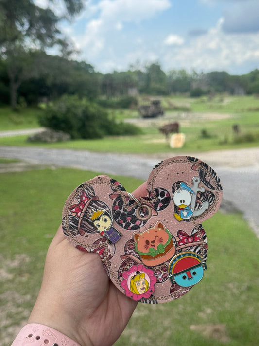 Safari Hats Trading Keychain | 5 Hole Enamel Pin Holder | Pin Display Keychain