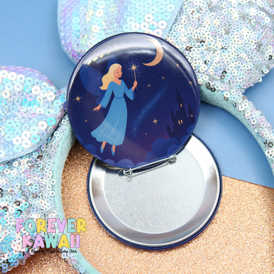 Starlight Parade - Wish Fairy Celebration Pinback Button – 3" Night Sky Fantasy Park Accessory