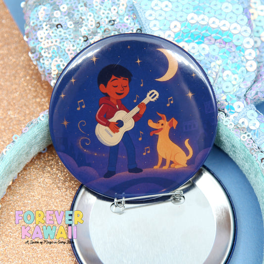Starlight Parade - Moonlight Serenade Celebration Pinback Button – 3" Musical Boy & Loyal Dog