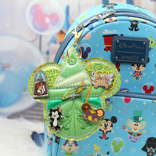 Green Fairy Pin Trading Keychain | 5 Hole Enamel Pin Holder | Pin Display Keychain