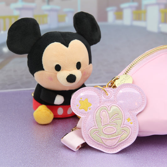 Pink Holographic Winking Mouse Bag Charm Keychain