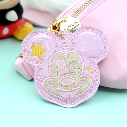 Pink Holographic Winking Mouse Bag Charm Keychain