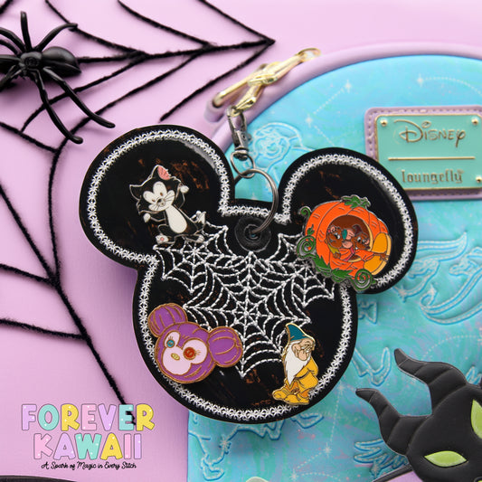 Hidden Mouse Spiderweb Pin Trading Keychain – Halloween Pin Trading Charm for Enamel Pins