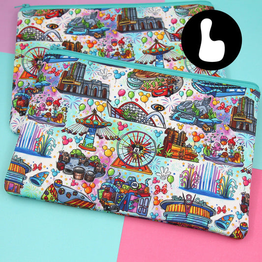 LARGE Happy Attractions Planner Zipper Pouch