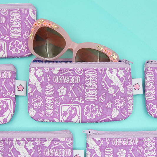 Tiki Room Zippered Pouch – Stylish Eyewear Case, Makeup Organizer, and Travel Clutch