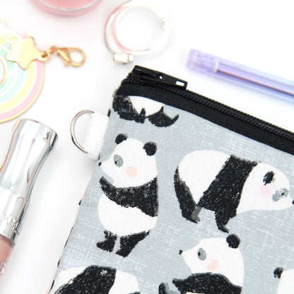 Panda Bears Zipper Pouch - Square Cuties Bag