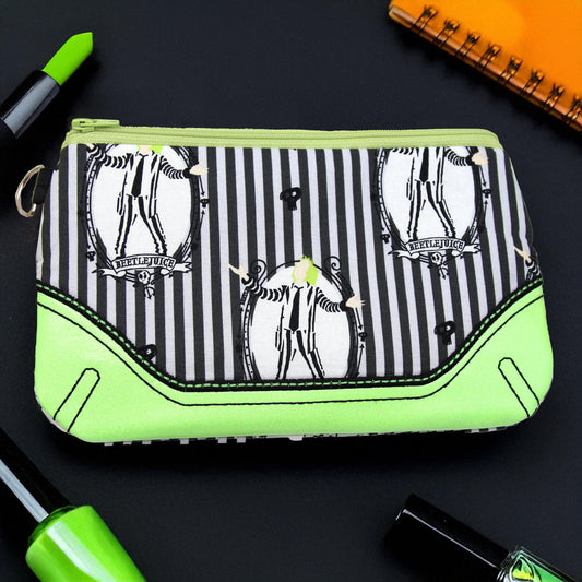 Striped Spooky Zipper Pouch - Clutch 33