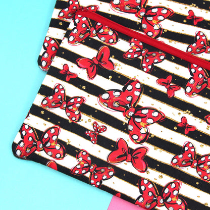 LARGE Classic Bows Planner Zipper Pouch