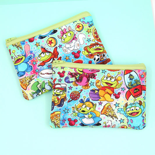 Green Alien The Little Organizer Bag, Handmade Zipper Pouch, Theme Park Essentials, Makeup & Travel Storage, Unique Gift