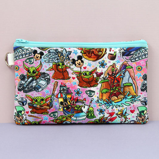 Baby Alien Rides Planner Pouch, Stationery Bag, Zipper Pouch for Hobonichi Weeks & Print Pression, Fully Lined and Padded, Cute Gift