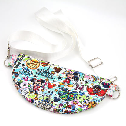 Festival Of The Arts Crossbody Bag, Adjustable Webbing Strap, Hipster Disney Bag, Handmade Fanny Pack Bag, Fully Lined & Padded, Theme Park