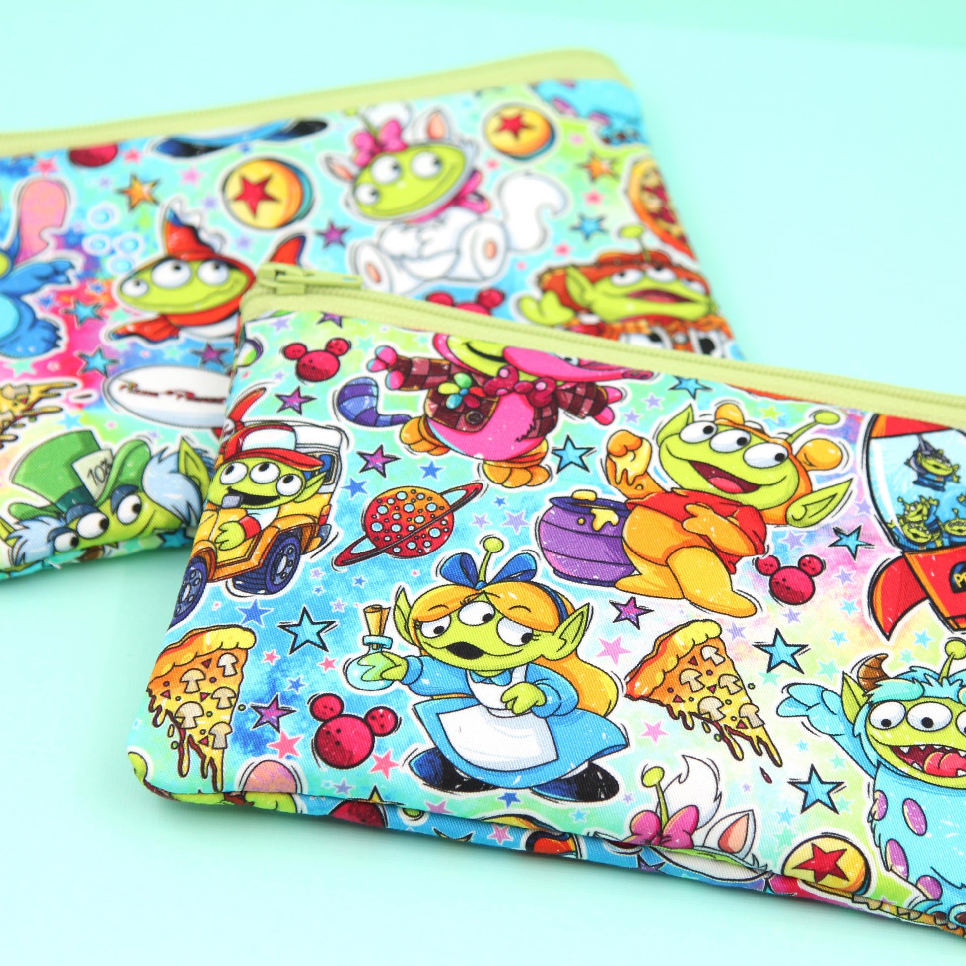 Green Alien The Little Organizer Bag, Handmade Zipper Pouch, Theme Park Essentials, Makeup & Travel Storage, Unique Gift
