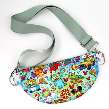 Baby Alien Crossbody Bag, Adjustable Webbing Strap, Hipster Disney Bag, Handmade Shoulder Bag, Fully Lined & Padded, Theme Park Bag