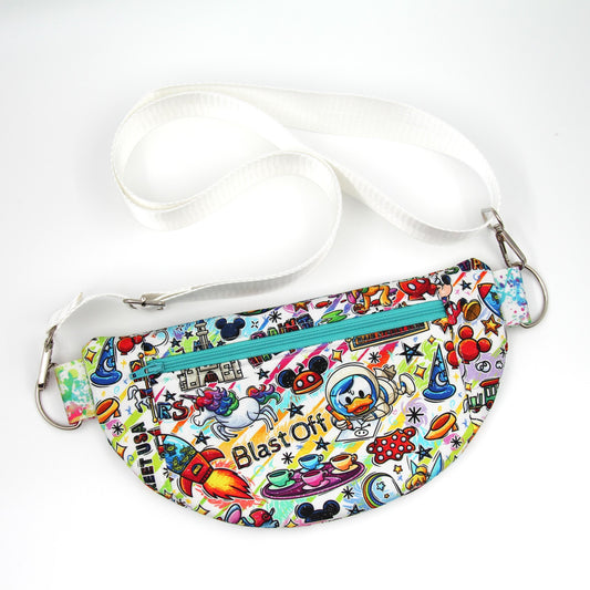 Festival Of The Arts Crossbody Bag, Adjustable Webbing Strap, Hipster Disney Bag, Handmade Fanny Pack Bag, Fully Lined & Padded, Theme Park