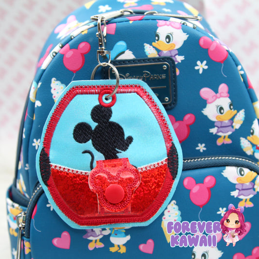 Skyline Park Mouse Ears Holder Keychain – Glitter Vinyl Headband Clip | Sunglasses Holder | Travel Storage | Mouse Ears Headband Holder