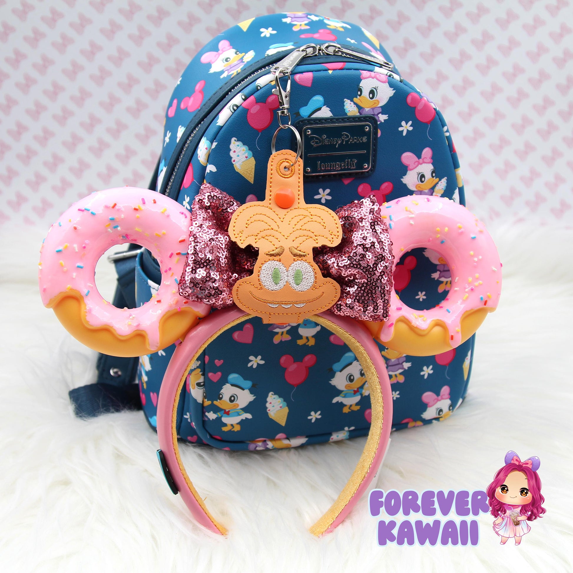 Anxiety Park Mouse Ears Holder Keychain – Glitter Headband Clip | Sunglasses Holder | Travel Storage | Mouse Ears Headband Holder