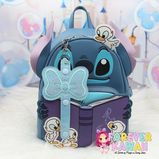 Light Blue Bow Park Ears Holder Keychain, Includes One Extender, Park Ears Holder, Secure Your Park Ears, Hat, Sunglasses, Resort Cup