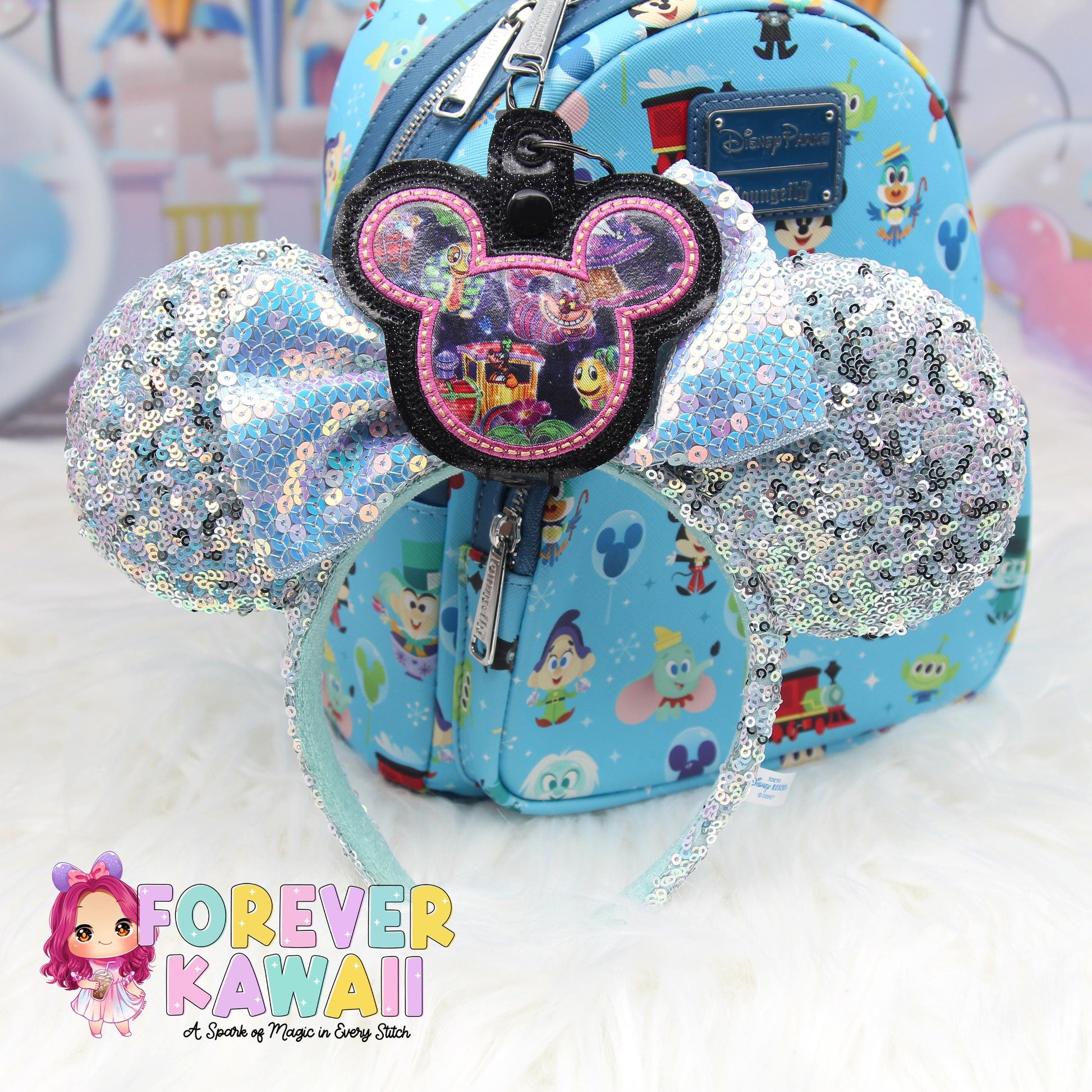Main Street Electrical Parade Mouse Ears Holder – Applique , Park Ears Holder, Secure Your Park Ears, Hat, Sunglasses, Goofy, Cheshire Cat