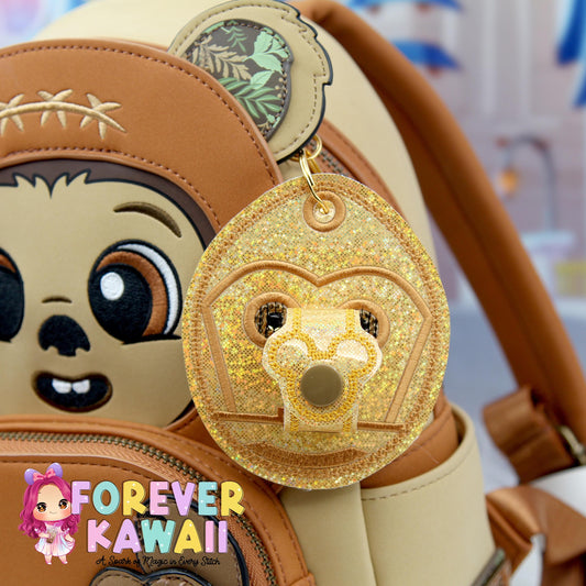 C3PO Mouse Ears Holder Keychain – Galaxy Hat Holder | Sunglasses Holder | Star Wars Ear Holder | Mouse Ears Headband Holder