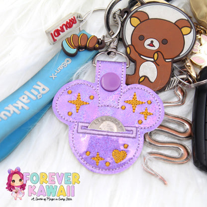 Mouse Head Grocery Cart Quarter Holder Keychain – Quarter Keeper for Shopping Cart – Reusable Coin Holder – Never Forget Your Quarter Again!