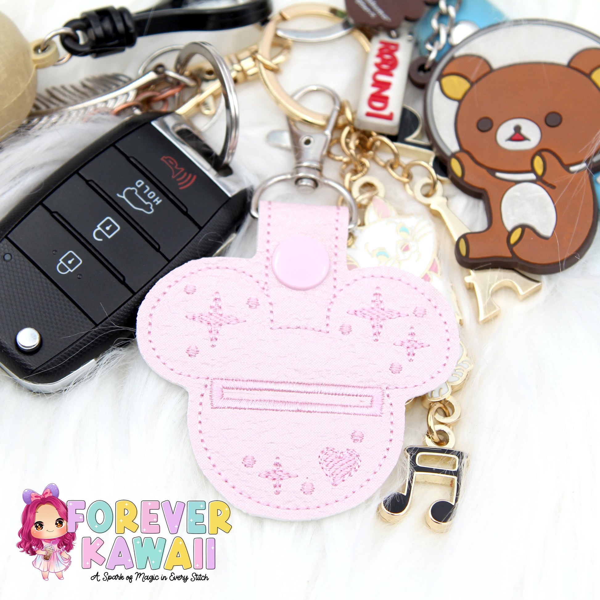 Mouse Head Grocery Cart Quarter Holder Keychain – Quarter Keeper for Shopping Cart – Reusable Coin Holder – Never Forget Your Quarter Again!