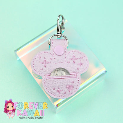 Mouse Head Grocery Cart Quarter Holder Keychain – Quarter Keeper for Shopping Cart – Reusable Coin Holder – Never Forget Your Quarter Again!
