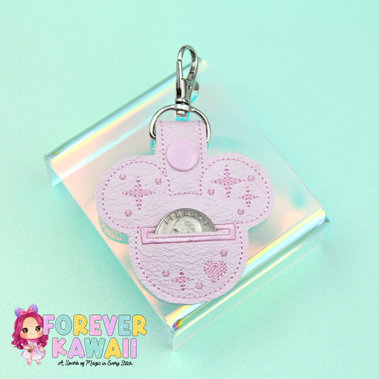 Mouse Head Grocery Cart Quarter Holder Keychain – Quarter Keeper for Shopping Cart – Reusable Coin Holder – Never Forget Your Quarter Again!