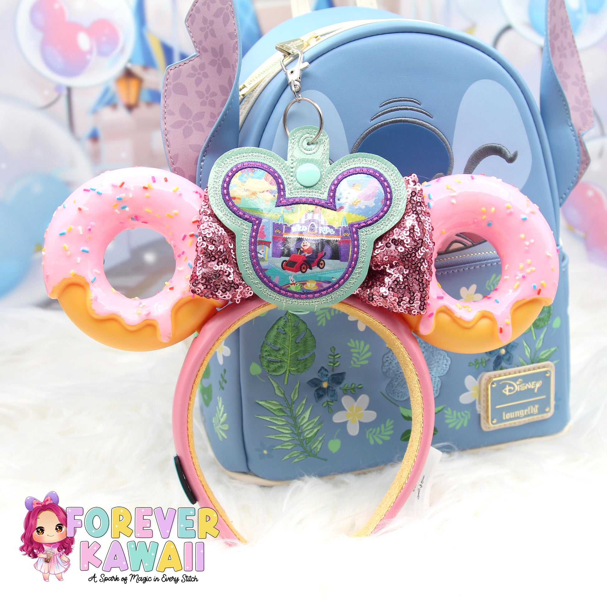 Park Attractions Mouse Ears Holder – Applique , Park Ears Holder, Secure Your Park Ears, Hat, Sunglasses
