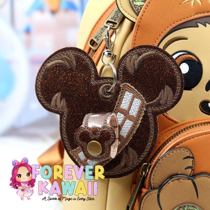 Chewie Mouse Ears Holder Keychain – Galaxy Hat Holder | Sunglasses Holder | Star Wars Ear Holder | Mouse Ears Headband Holder
