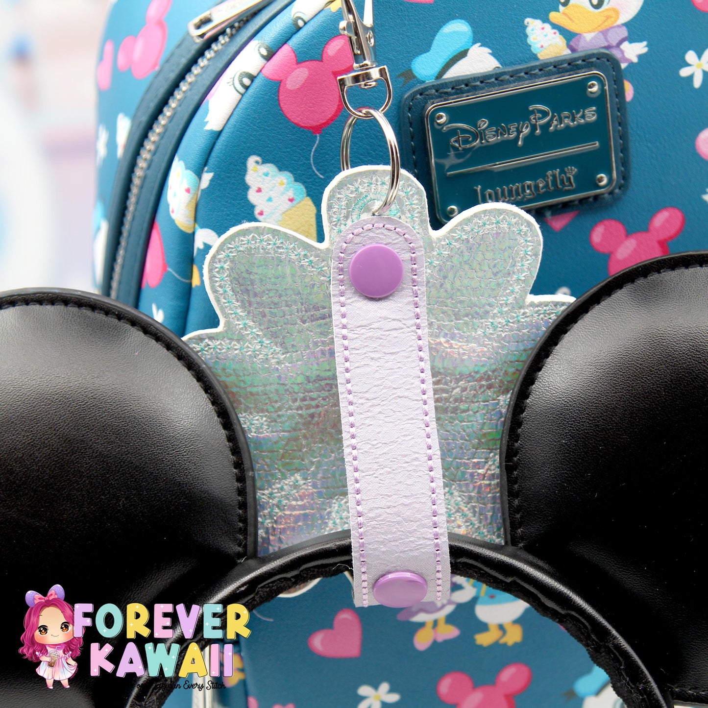 Pascal in Flower Park Ear Holder – Tangled Rapunzel Inspired Mickey Ear Organizer, Sunglasses & Hat Holder, Chameleon Friend Accessory