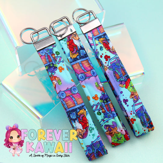 Mine Train-Inspired Keychain – Whimsical Key Fob Featuring Mine Carts, Gems & Adventure – Magical Souvenir for Theme Park Fans
