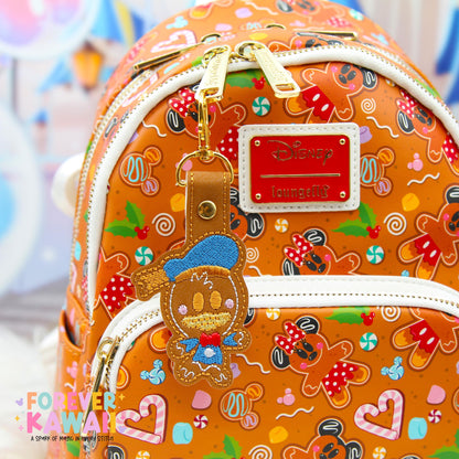 Chip Gingerbread Snap Tab – Disney Bag Charm, Christmas Keychain, Park Bag Accessory, Holiday Gift, Cute Embroidered Vinyl Charm