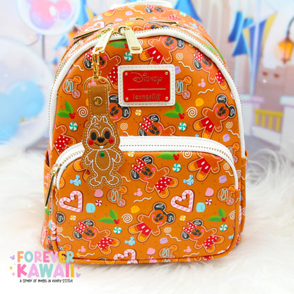 Chip Gingerbread Snap Tab – Disney Bag Charm, Christmas Keychain, Park Bag Accessory, Holiday Gift, Cute Embroidered Vinyl Charm