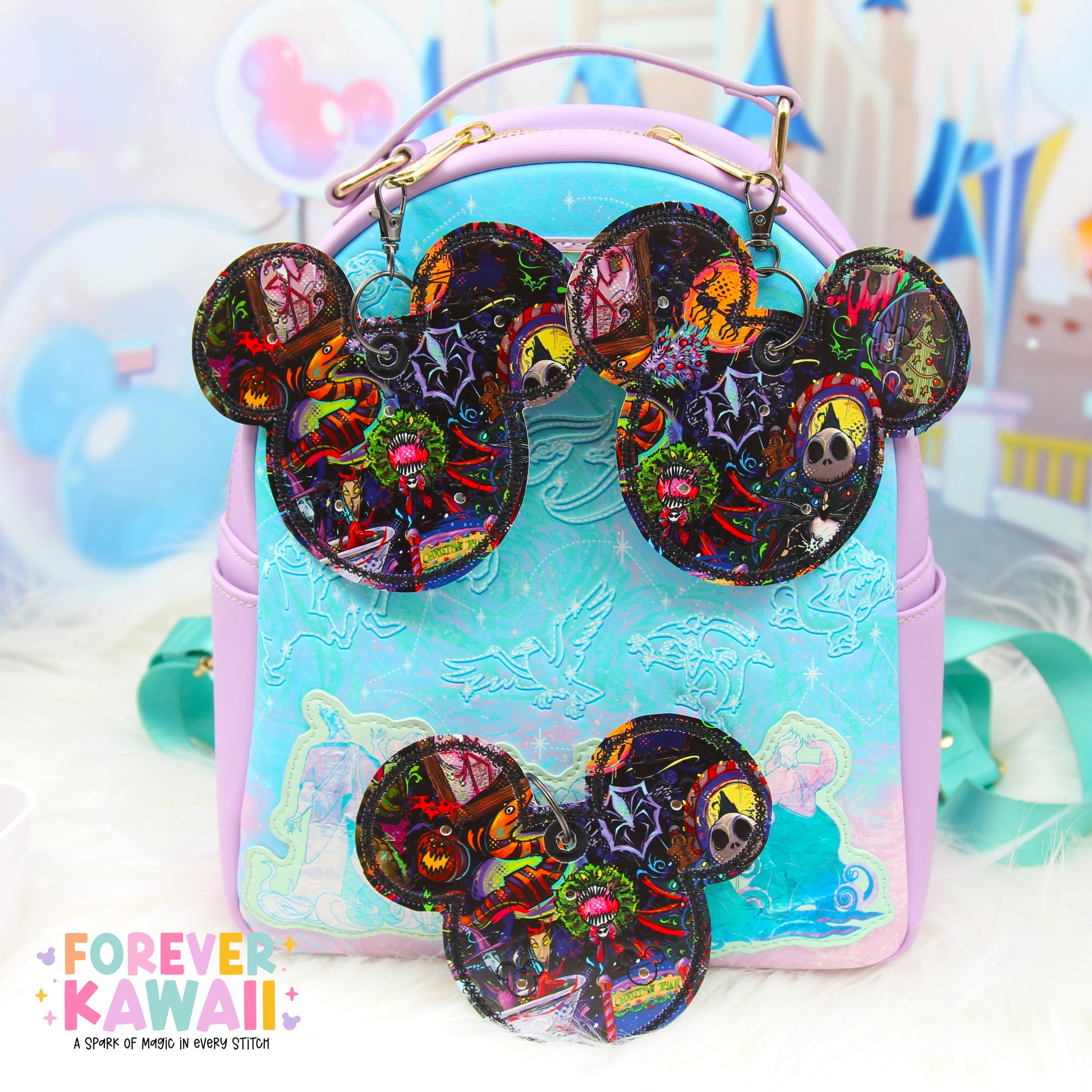 Nightmare Before Christmas Pin Trading Keychain - Disney Villains Park Bag Charm - Halloween Pin Display